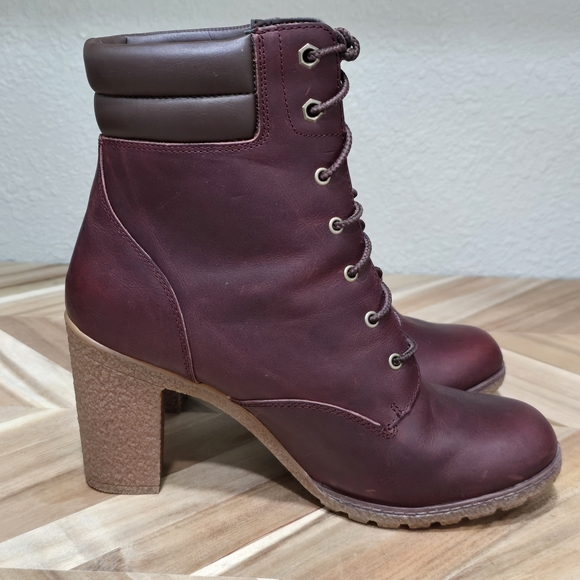 Timberland Women's Burgundy Tillston Leather Boots - Picture 6 of 8